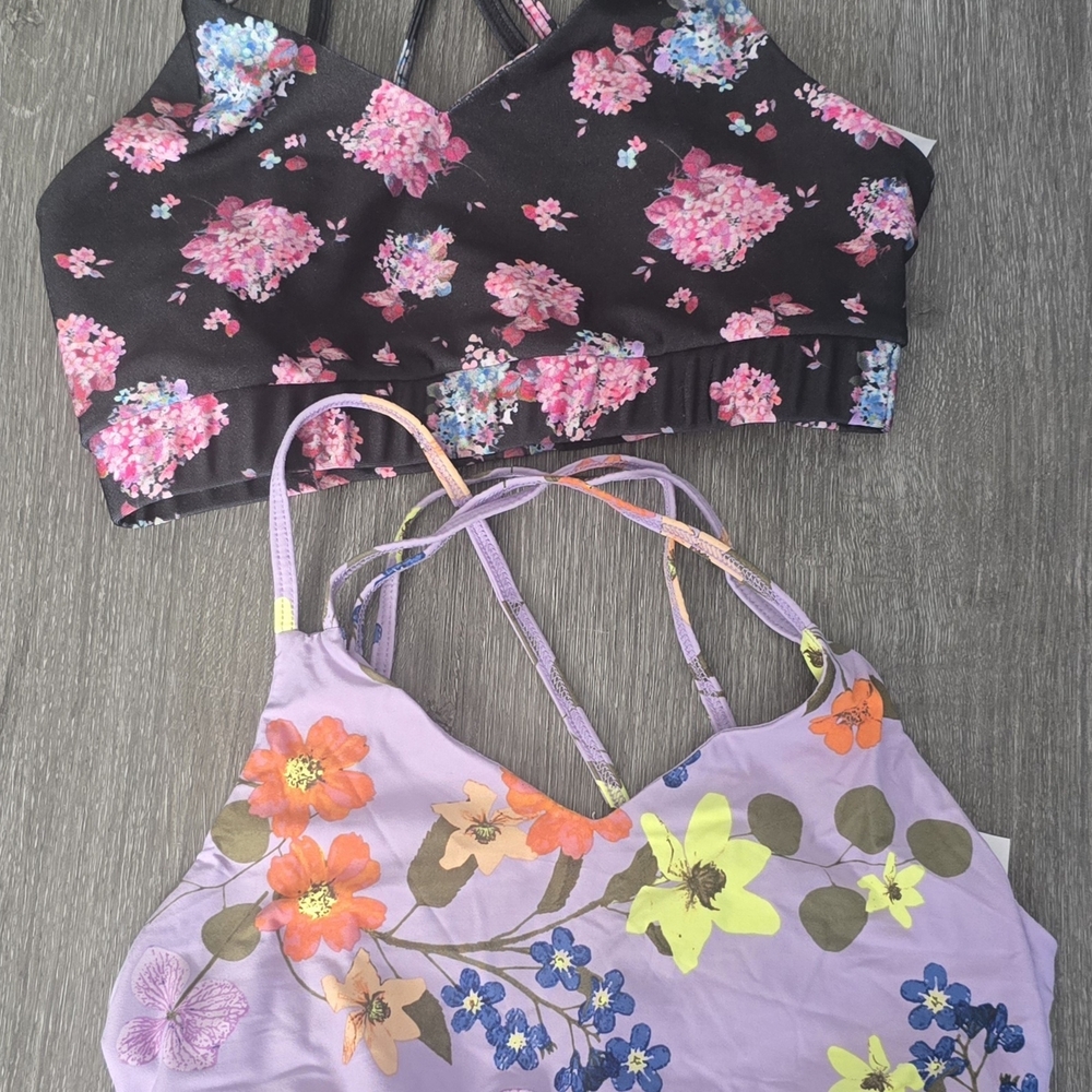 Set Of 2 Purple Pixie Sports Bras